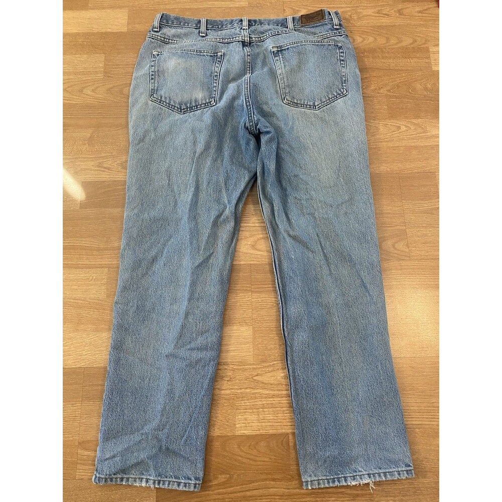 LL Bean Denim Classic Fit Jeans Mens size 38x32 Blue Chore Work pants - Picture 16 of 16